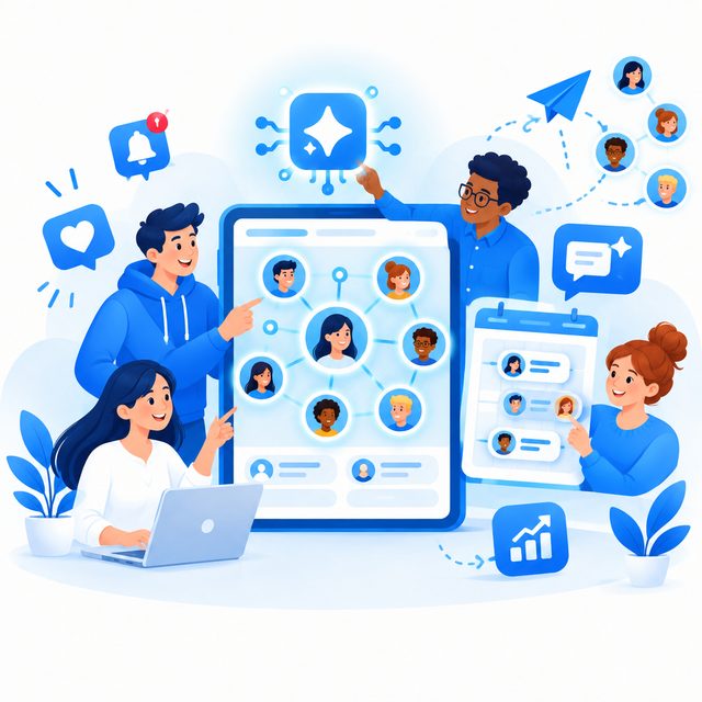 Illustration: AI-assisted influencer partnerships and audience connections